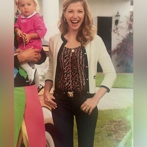 EUC Lilly Pulitzer Bette color blocked cardigan Large